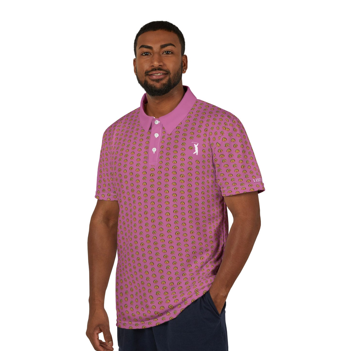 I Hit Greens - Pink Taco Family - Print Golf Shirt