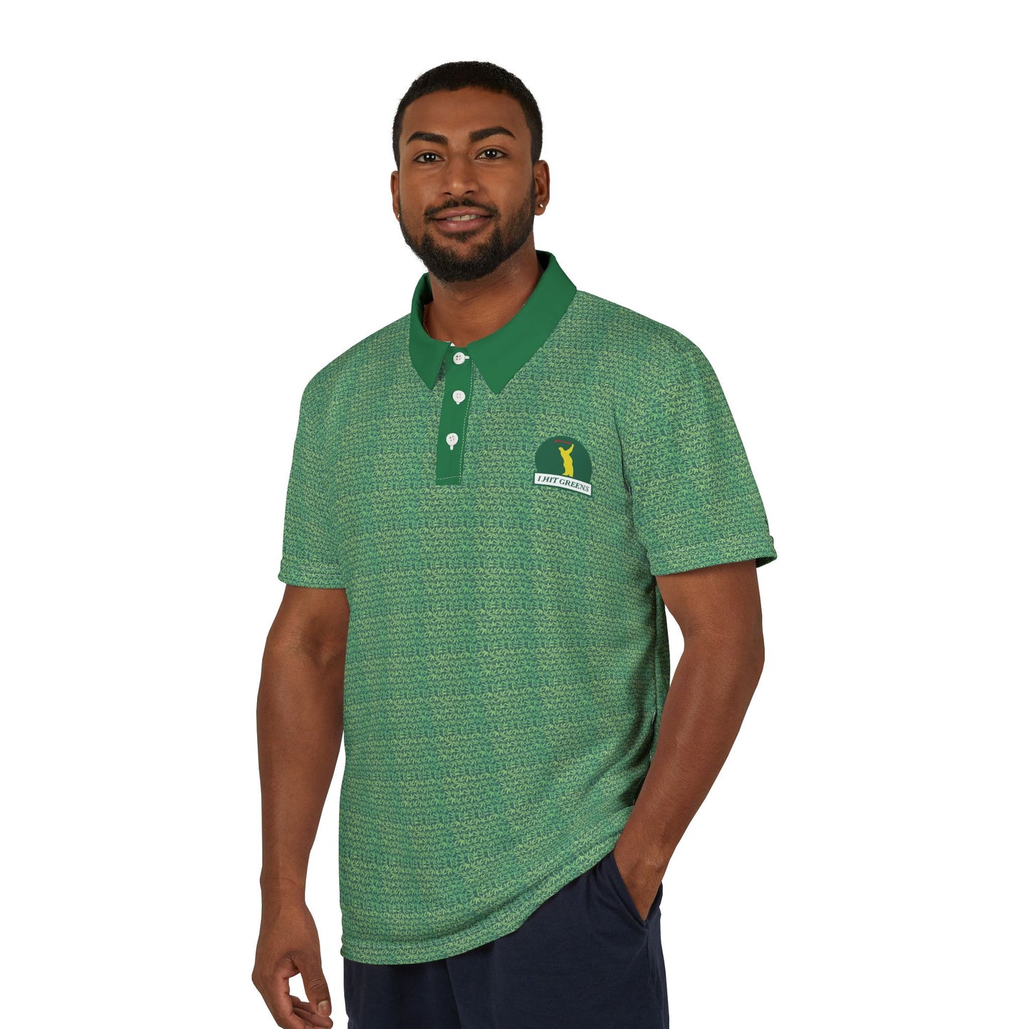 I Hit Greens - 'Grass #1' - Print Golf Polo