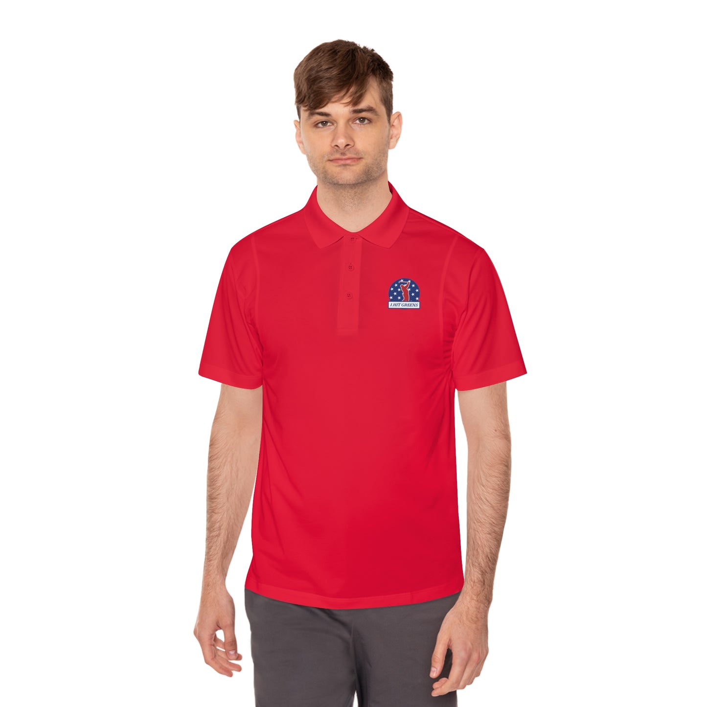 I Hit Greens - 'Patriot Patch' - Golf Polo