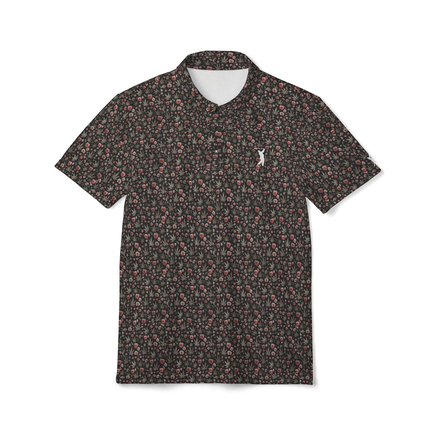 I Hit Greens - 'Grass & Roses' - Print Golf Polo