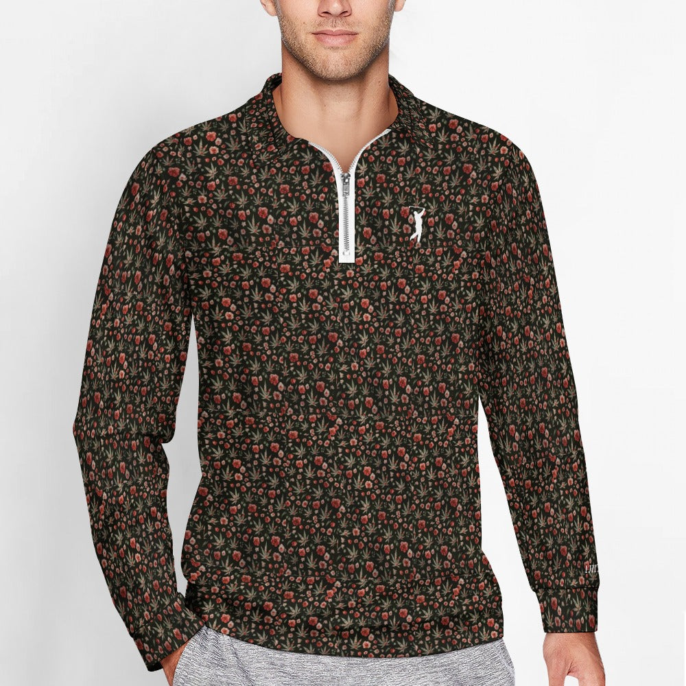 I Hit Greens - Roses are Green - 1/4 Zip Pullover