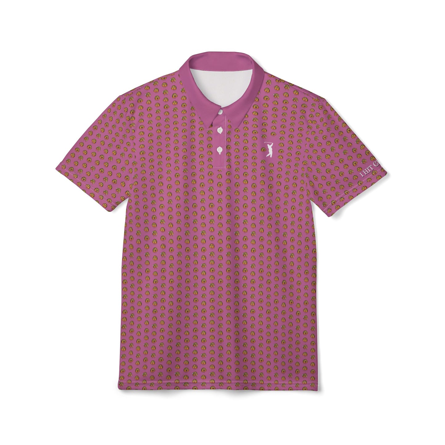 I Hit Greens - Pink Taco Family - Print Golf Shirt