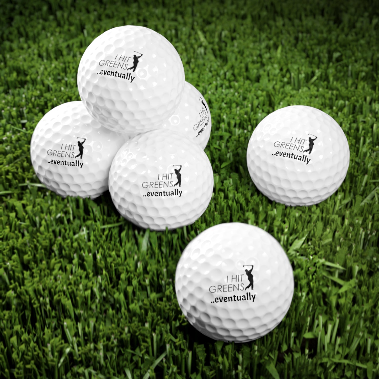 Eco-Friendly Golf Balls Set - 6 Pack with Greens Logo