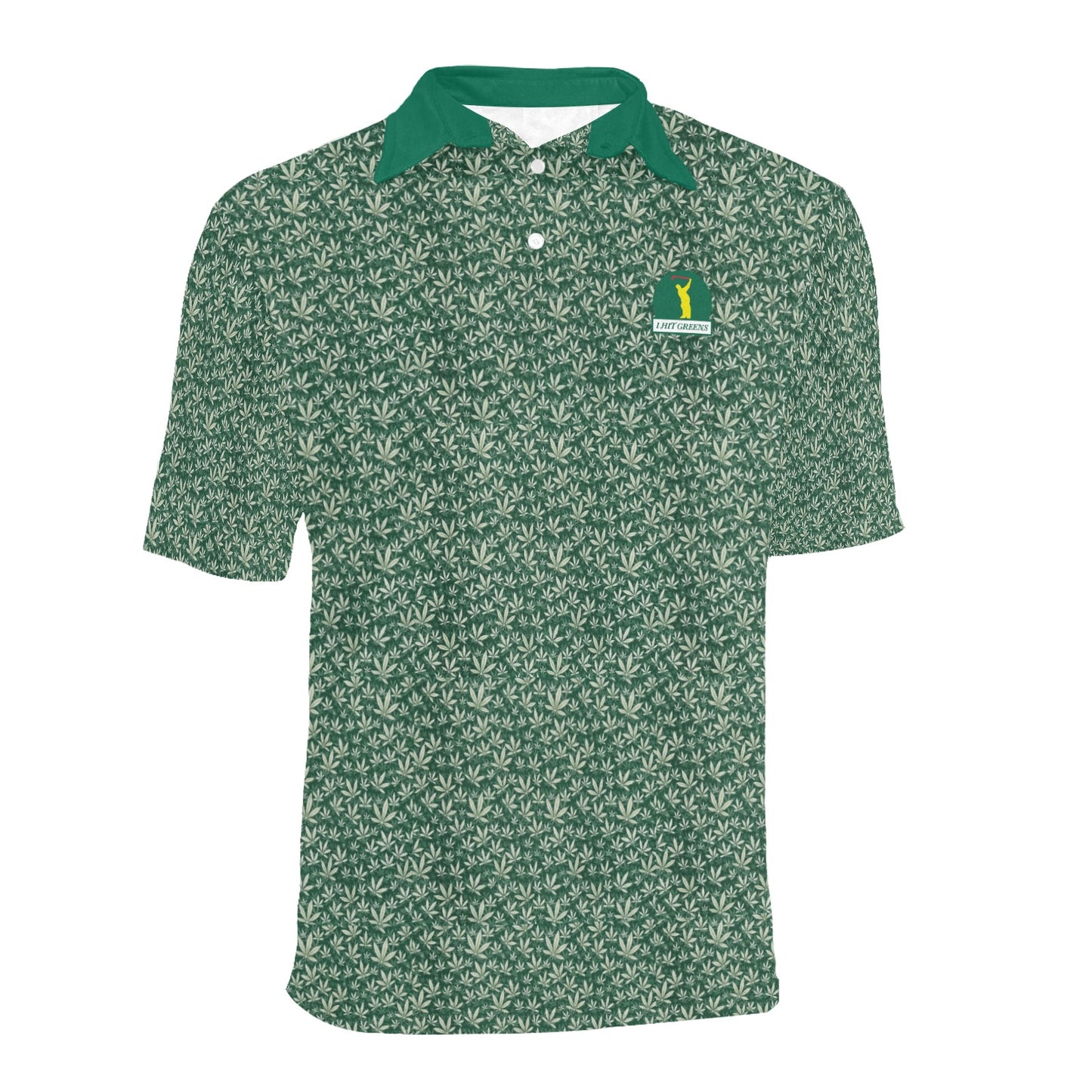 I Hit Greens - OG Green Leaf - Golf Polo