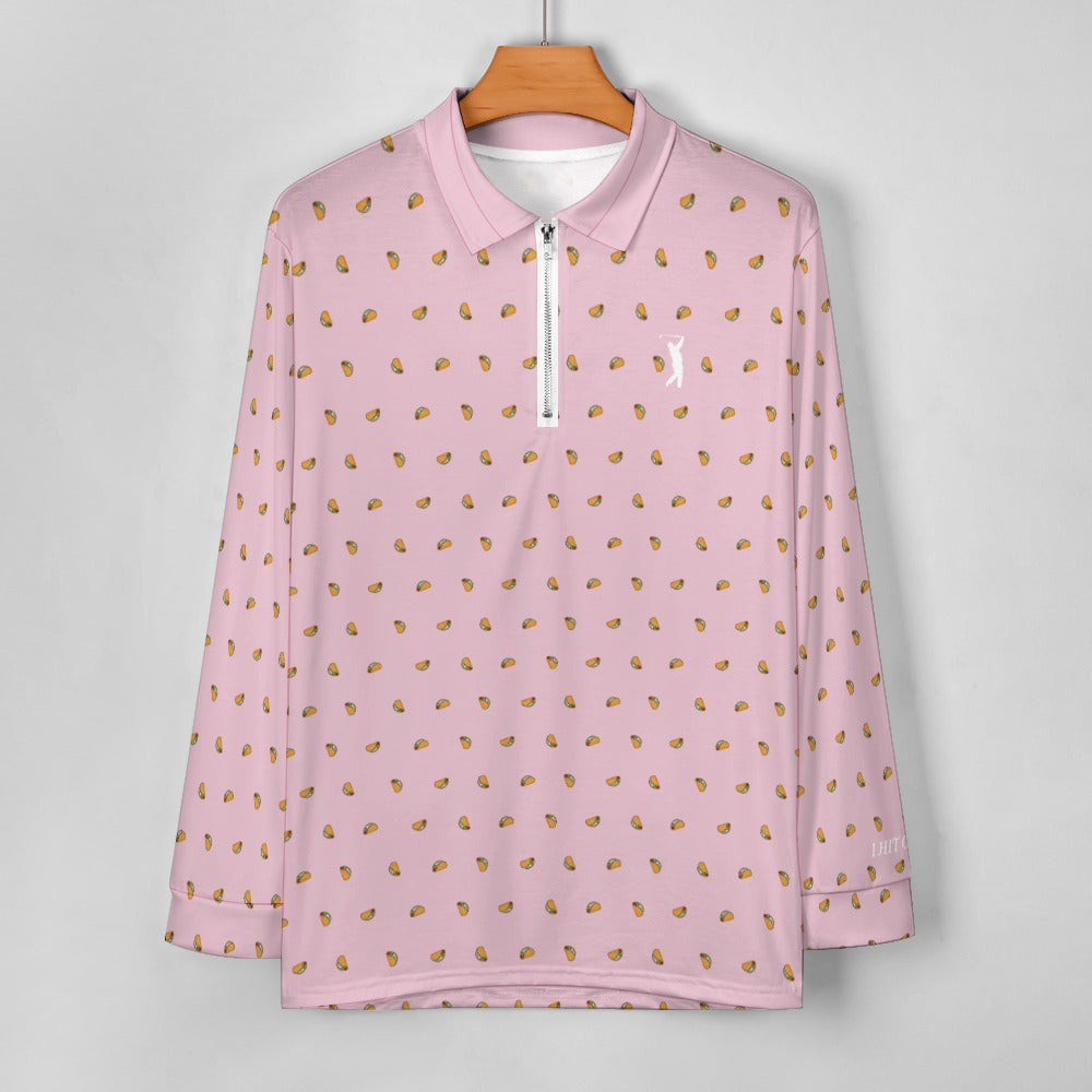 I Hit Greens - Pink Taco - 1/4 Zip Pullover
