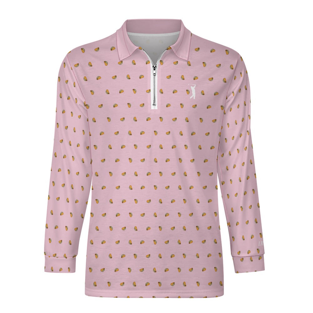 I Hit Greens - Pink Taco - 1/4 Zip Pullover
