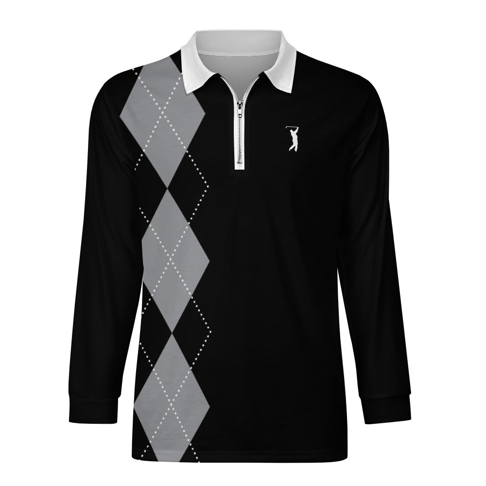 GOAT Whitesox Argyle 1/4 zip Pullover - Black