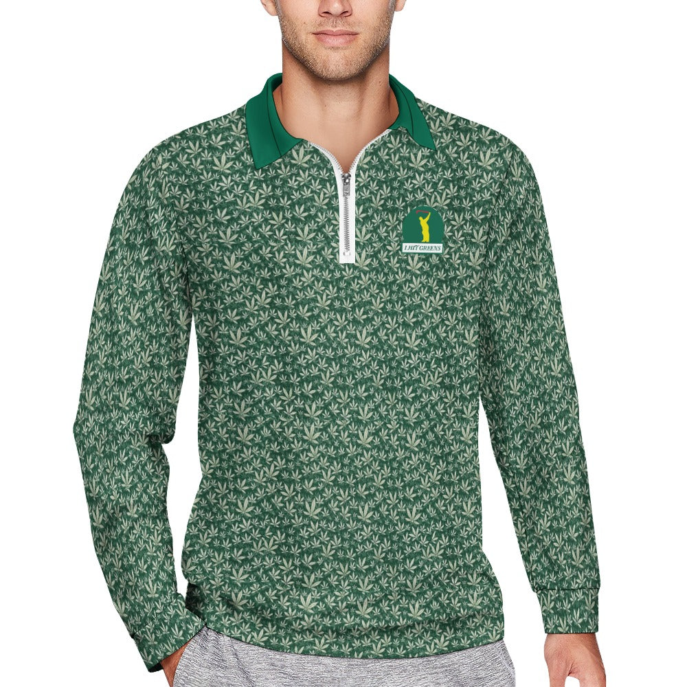 I Hit Greens - OG Green Leaf - 1/4 Zip Pullover