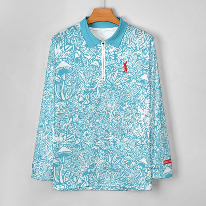 Magic Mushroom Zipper Long Sleeve - Tranquil Blue