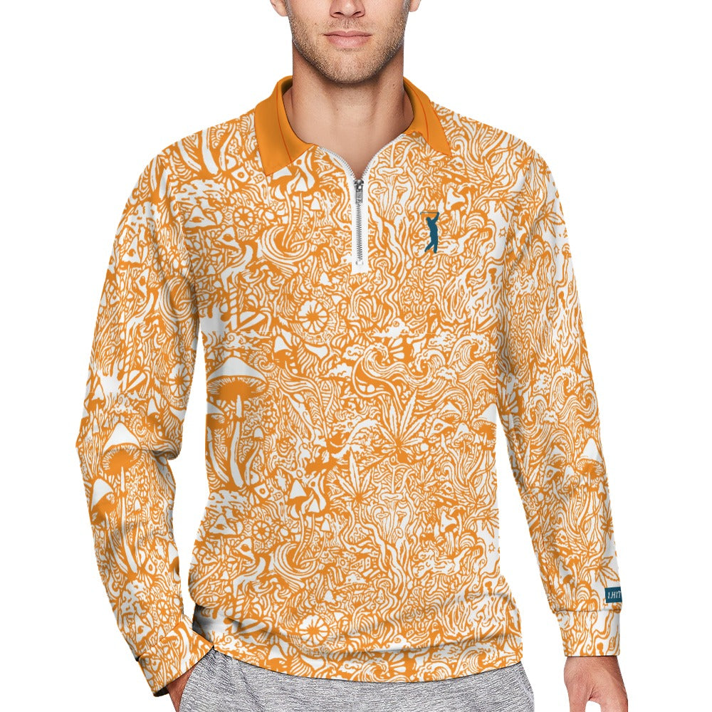 Magic Mushroom Zipper Long Sleeve - Amber