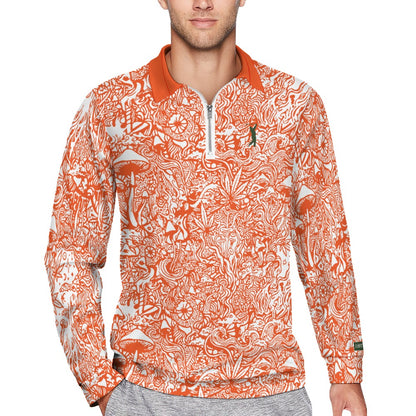 Magic Mushroom Zipper Long Sleeve - Orange Spice