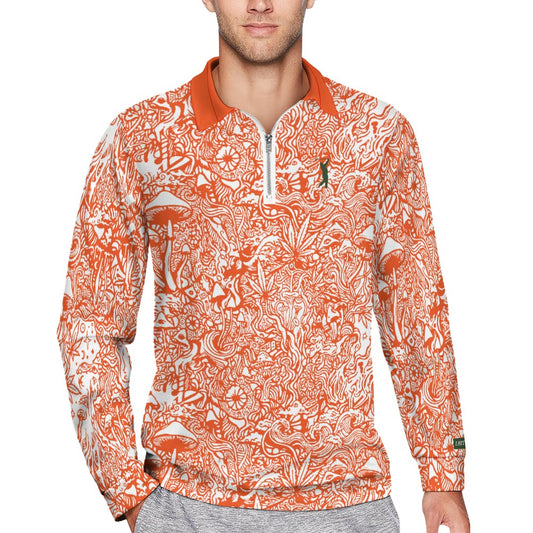 Magic Mushroom Zipper Long Sleeve - Orange Spice