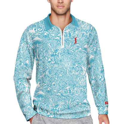 Magic Mushroom Zipper Long Sleeve - Tranquil Blue