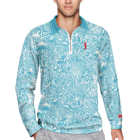 Magic Mushroom Zipper Long Sleeve - Tranquil Blue