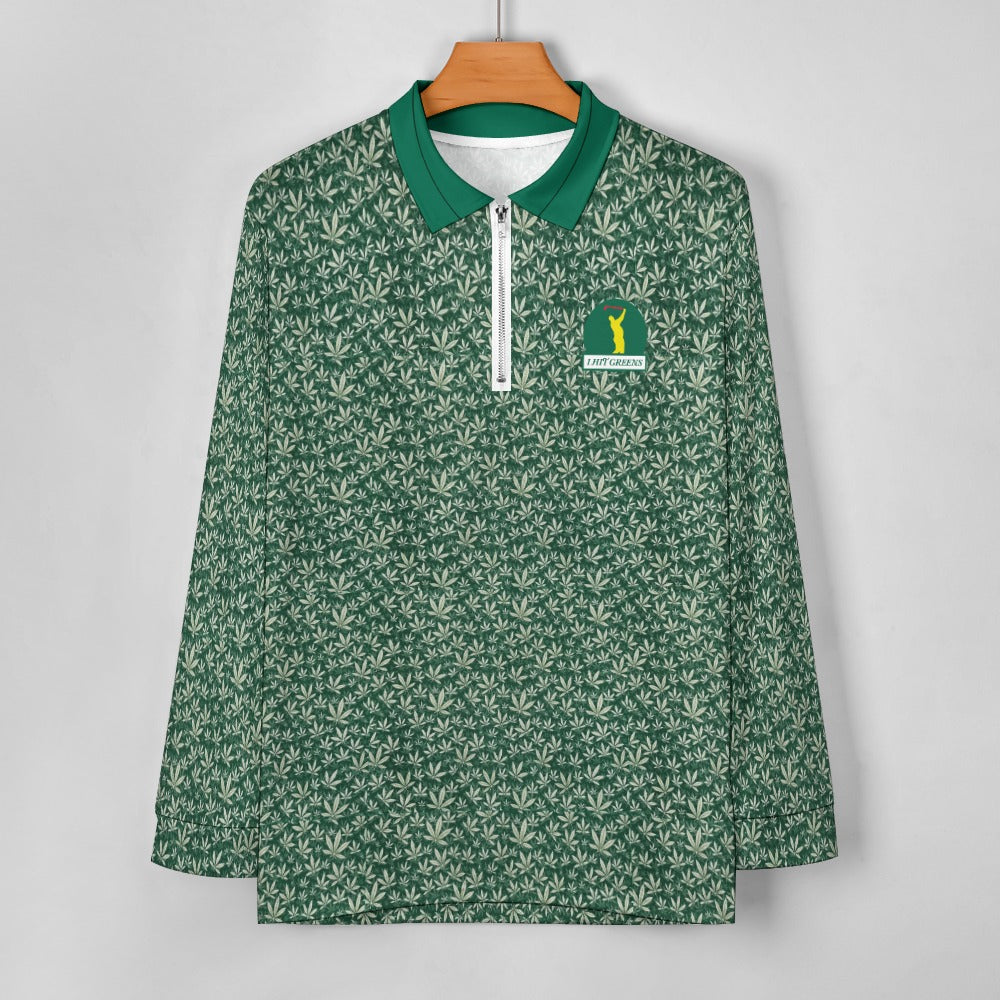 I Hit Greens - OG Green Leaf - 1/4 Zip Pullover
