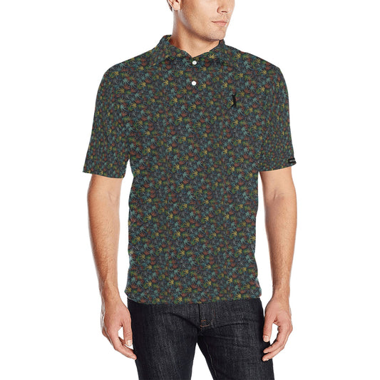 I Hit Greens - Neon Leaves - Golf Polo