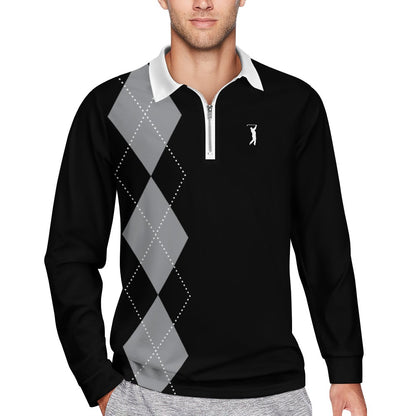 GOAT Whitesox Argyle 1/4 zip Pullover - Black