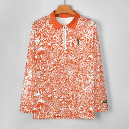 Magic Mushroom Zipper Long Sleeve - Orange Spice