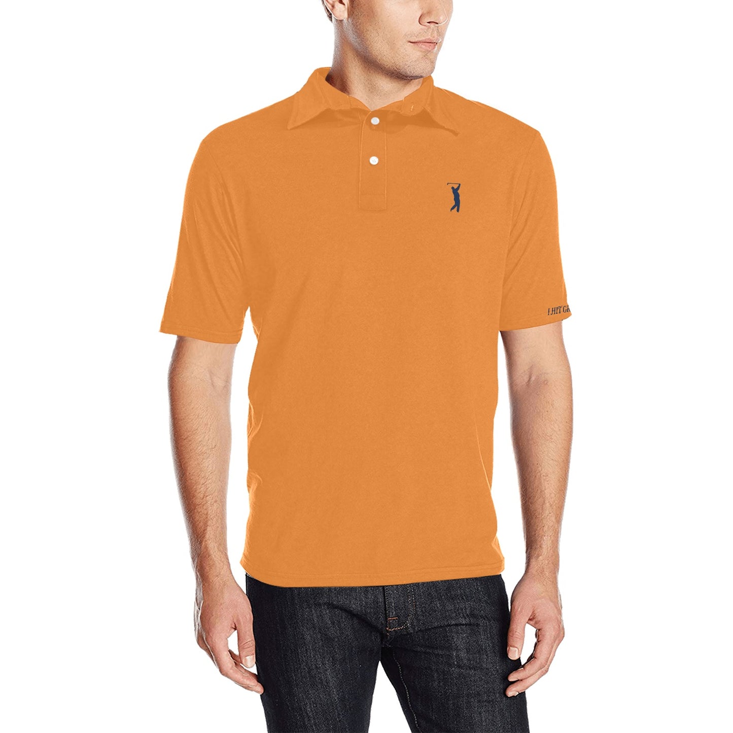 I Hit Greens - Standard Orange Golf Polo