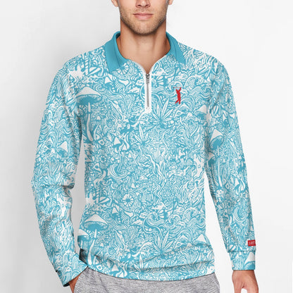 Magic Mushroom Zipper Long Sleeve - Tranquil Blue
