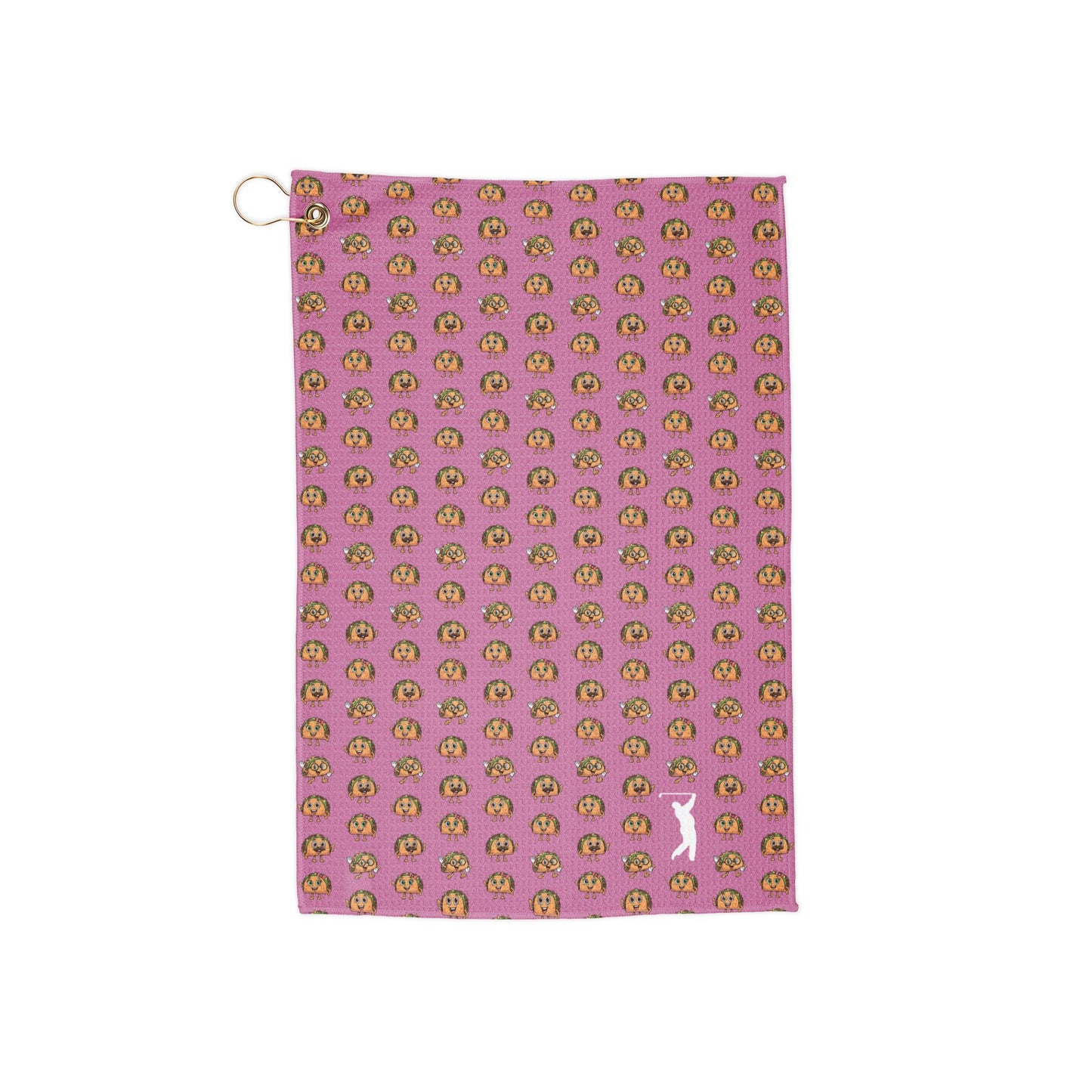 I Hit Greens - Pink Taco Family - Golf Towel