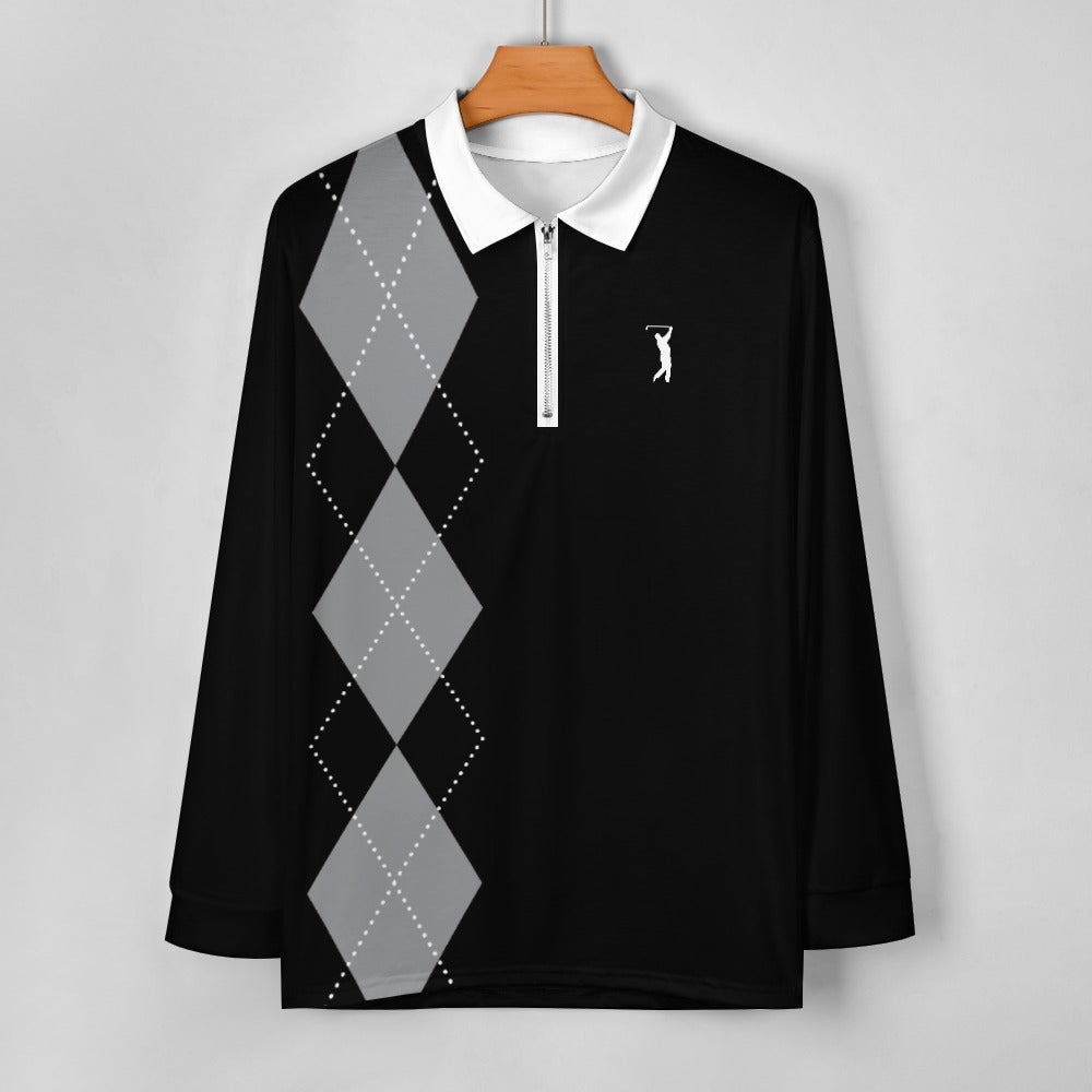 GOAT Whitesox Argyle 1/4 zip Pullover - Black
