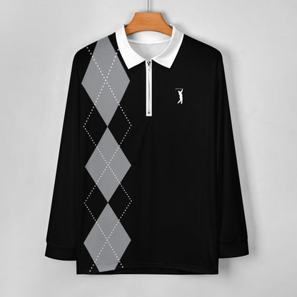 GOAT Whitesox Argyle 1/4 zip Pullover - Black