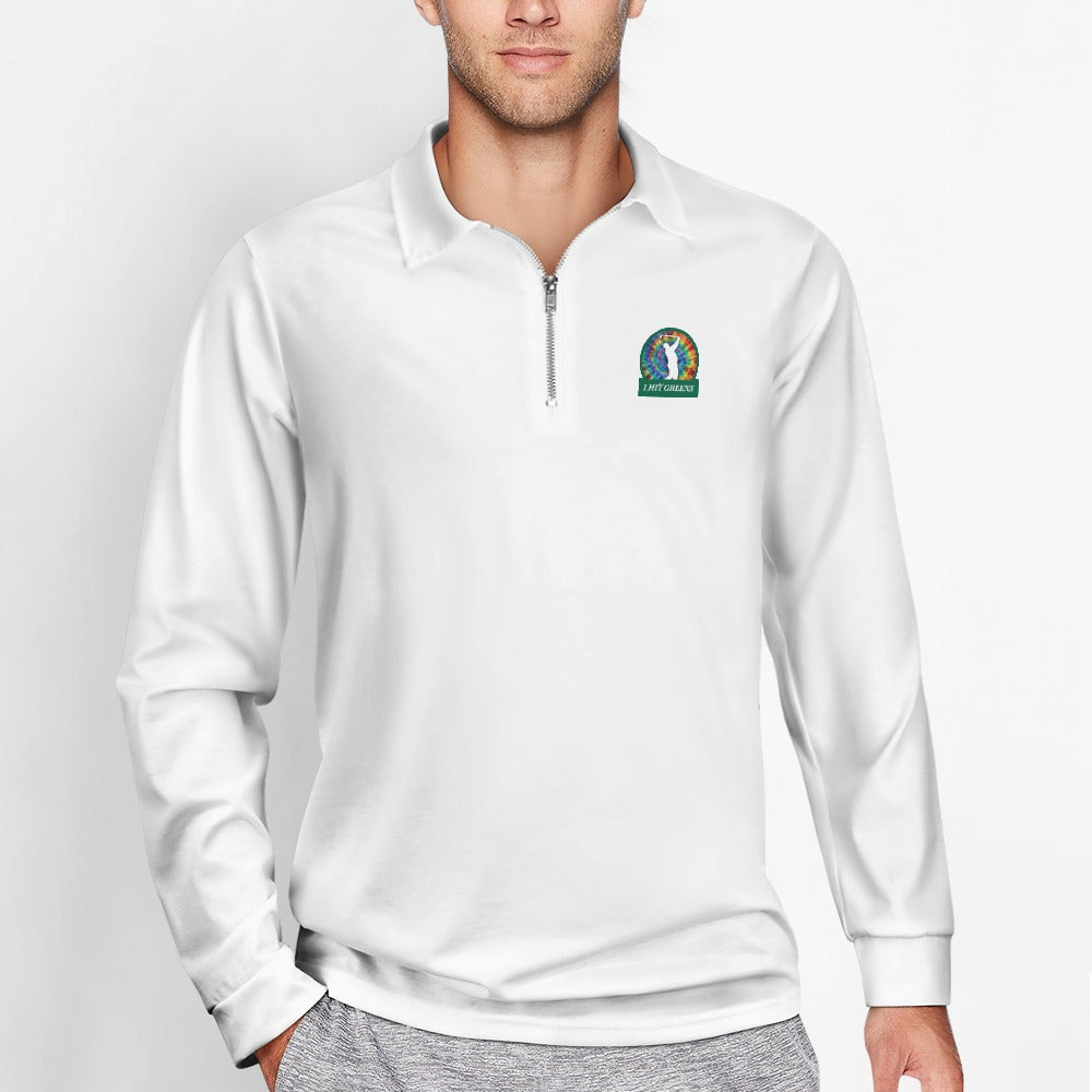 I Hit Greens - Tie Dye Medallion - 1/4 Zip Pullover