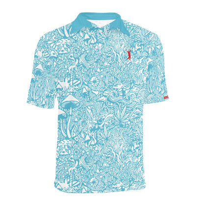 Magic Mushroom Men's Golf Polo - Tranquil Blue