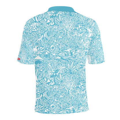 Magic Mushroom Men's Golf Polo - Tranquil Blue