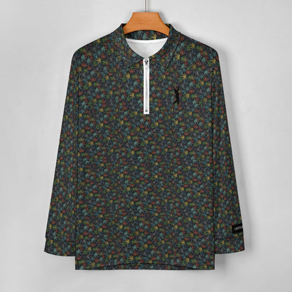 I Hit Greens - Neon Leaves - 1/4 Zip Pullover