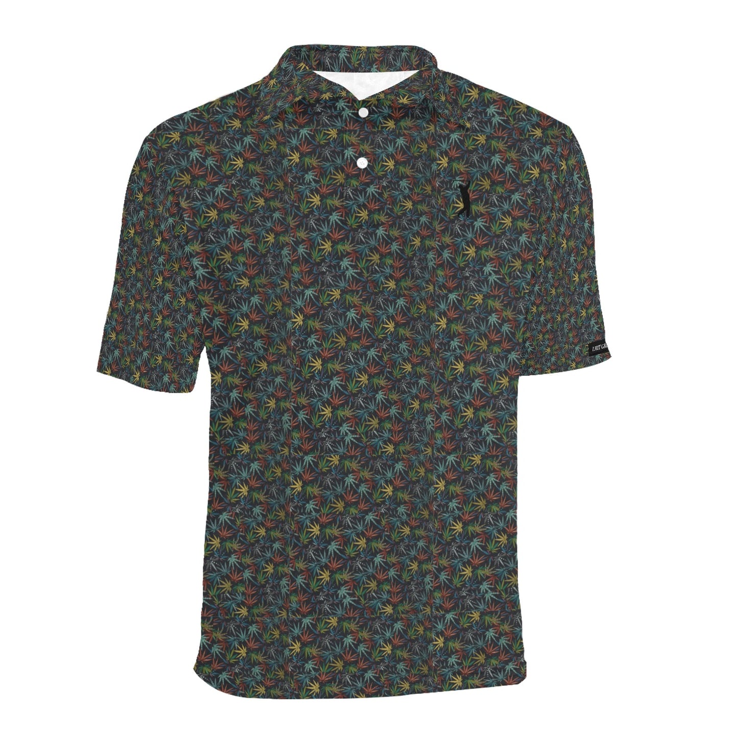 I Hit Greens - Neon Leaves - Golf Polo