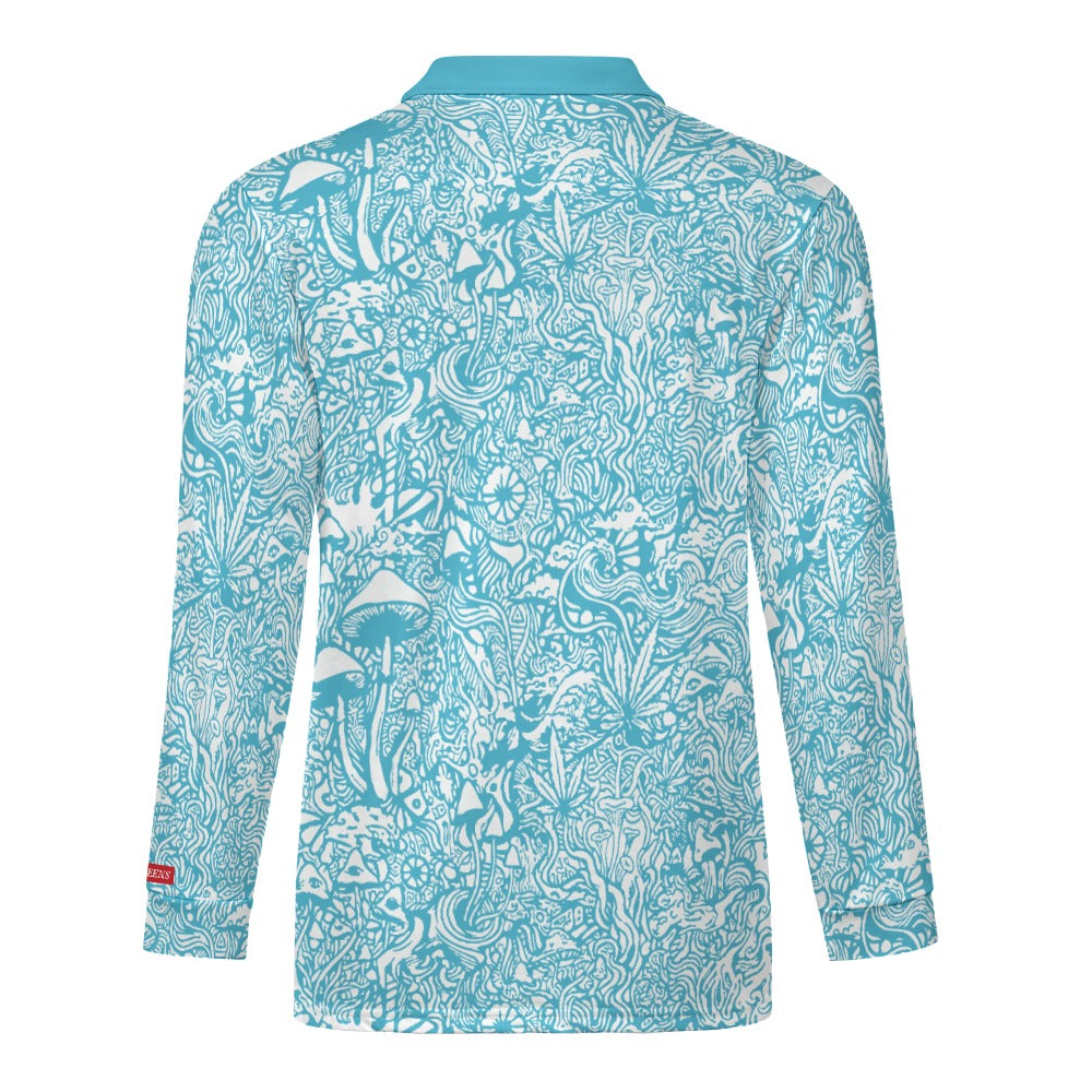 Magic Mushroom Zipper Long Sleeve - Tranquil Blue