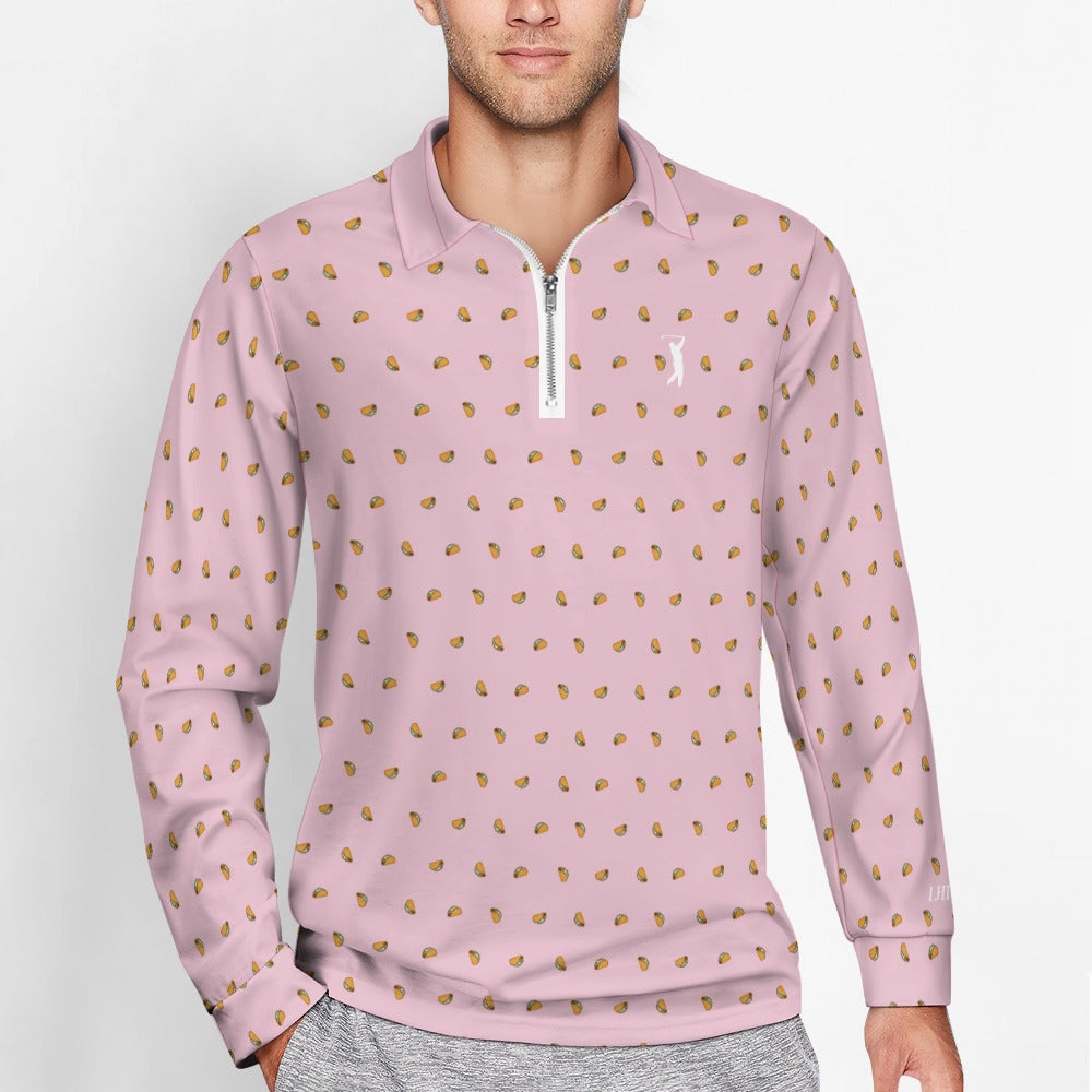 I Hit Greens - Pink Taco - 1/4 Zip Pullover