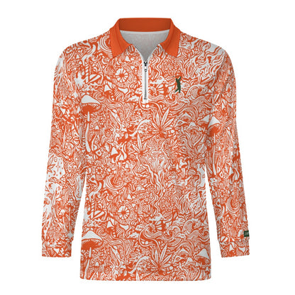 Magic Mushroom Zipper Long Sleeve - Orange Spice