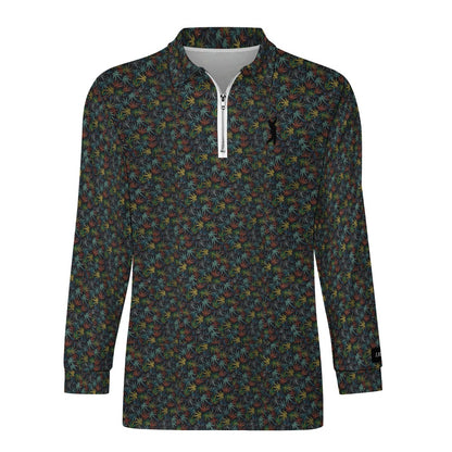I Hit Greens - Neon Leaves - 1/4 Zip Pullover