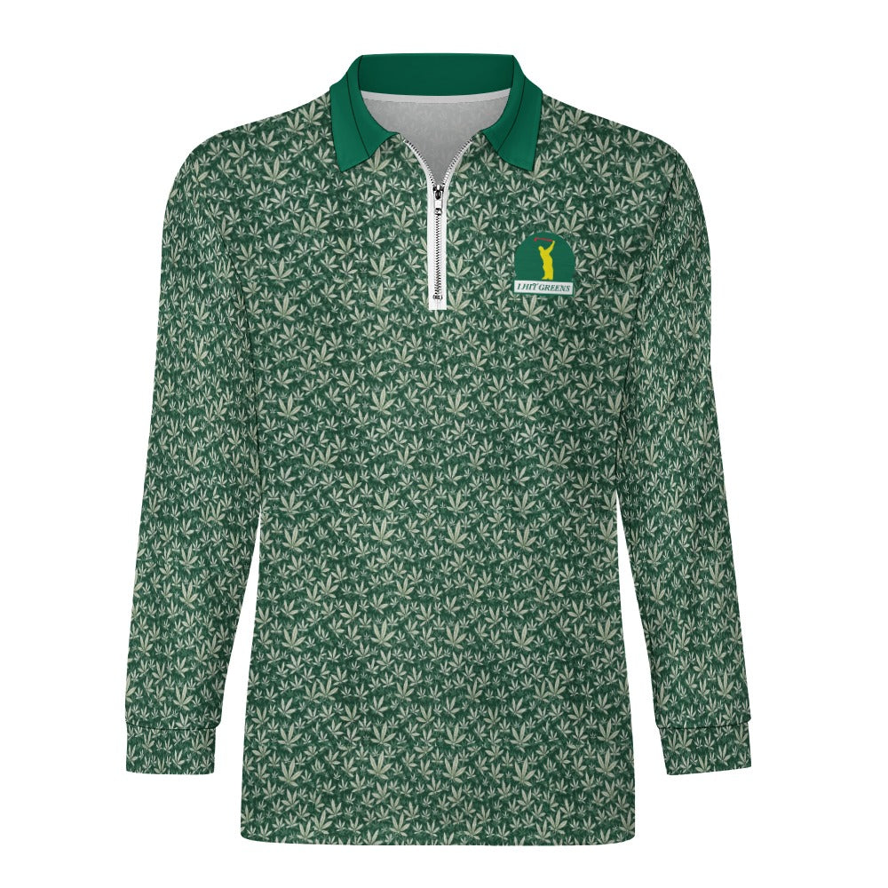 I Hit Greens - OG Green Leaf - 1/4 Zip Pullover