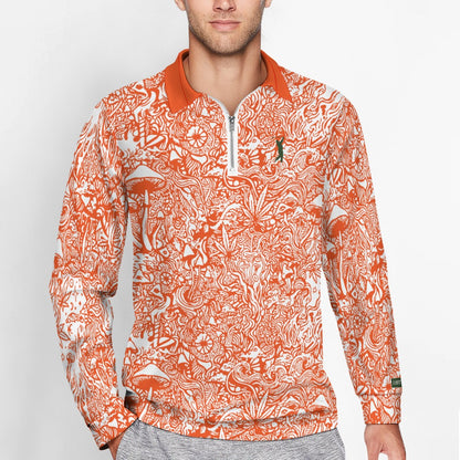 Magic Mushroom Zipper Long Sleeve - Orange Spice