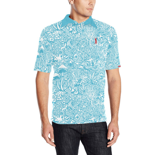 Magic Mushroom Men's Polo - Tranquil Blue
