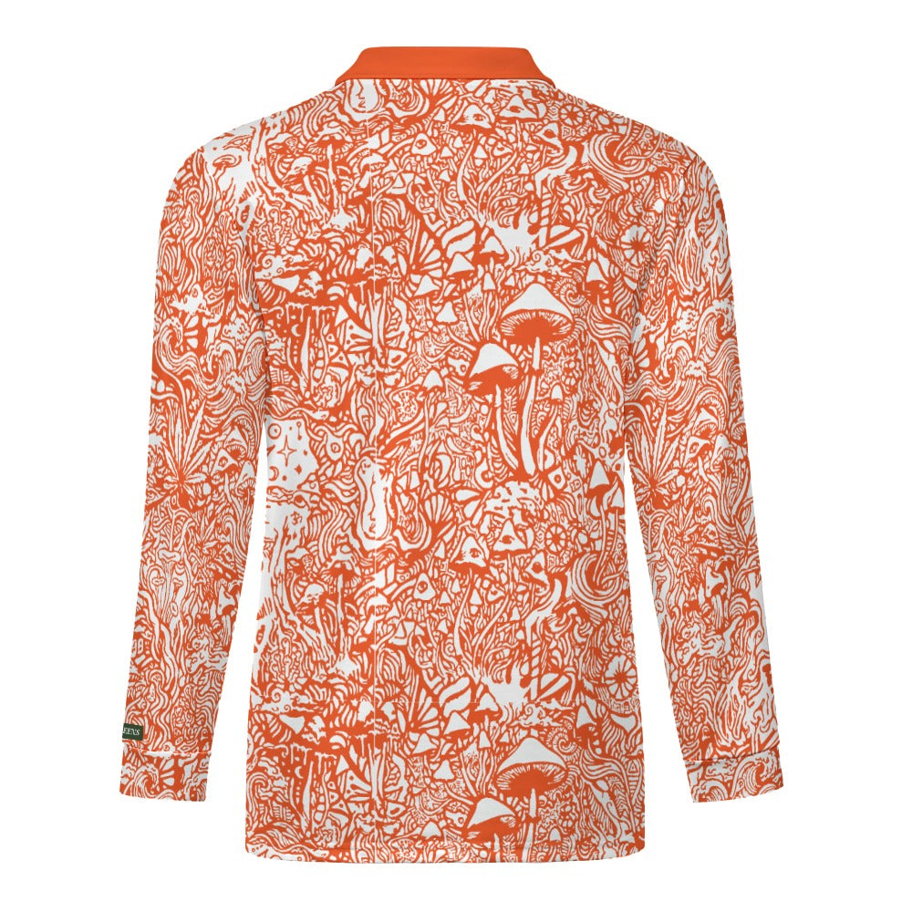Magic Mushroom Zipper Long Sleeve - Orange Spice